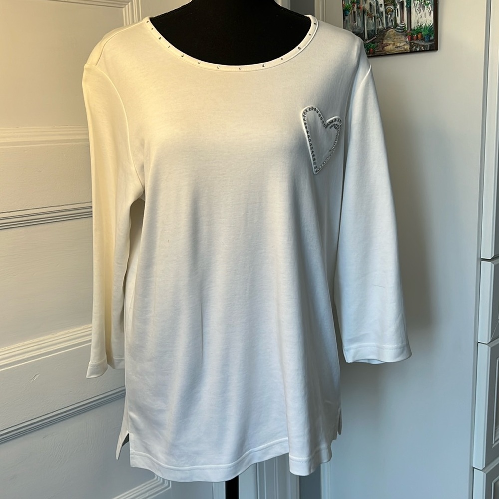 QUACKER FACTORY WHITE HEART POCKET SHIRT